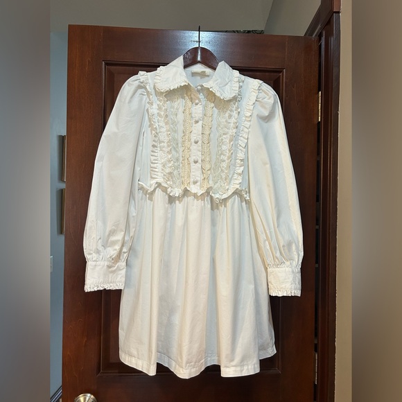 Listicle Dresses & Skirts - Listicle White Cotton Lace Prairie Cottagecore Dress Puff Sleeve -Small